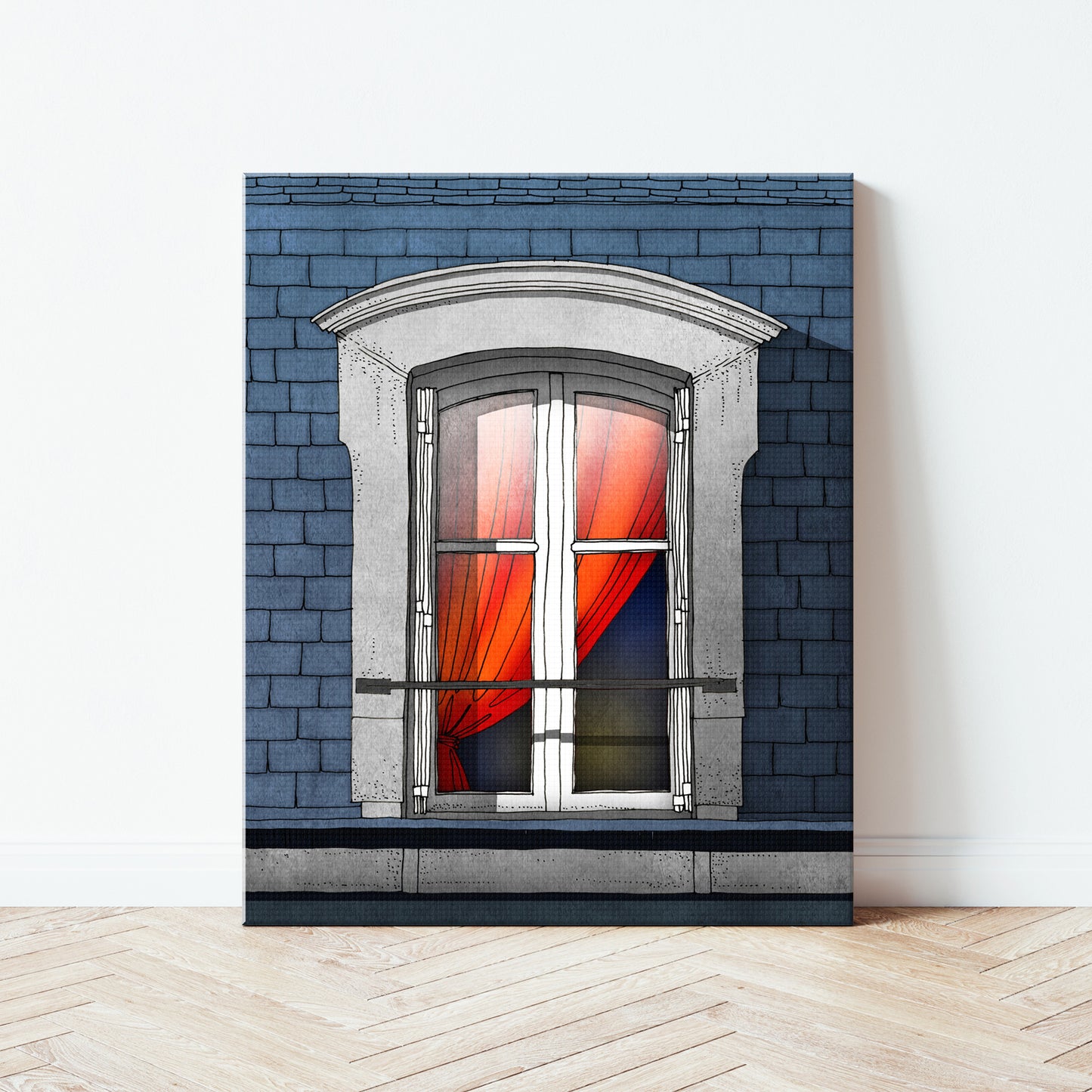 The red curtain - Canvas Art Print