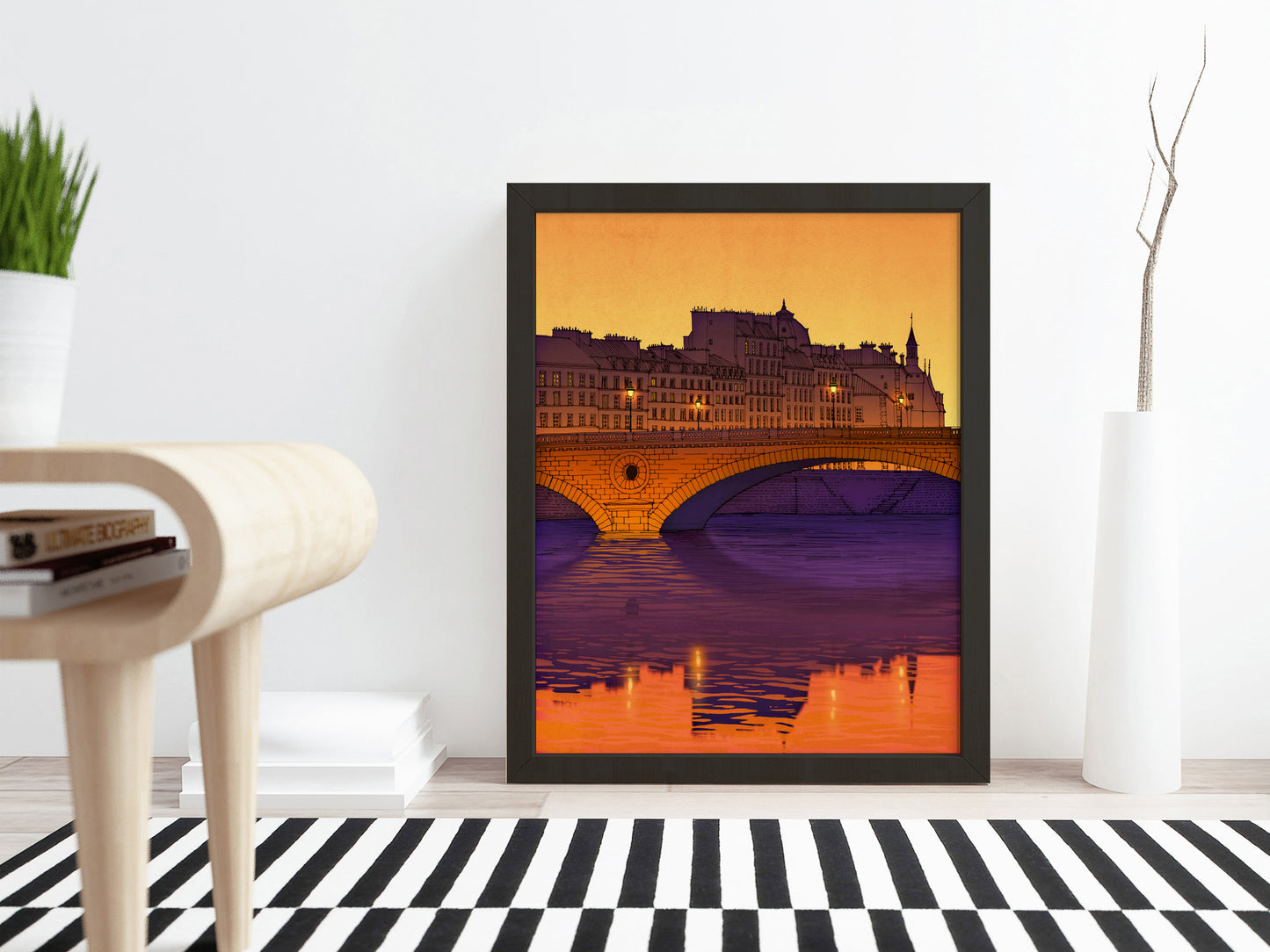 Ile Saint Louis (purple) - Framed Art Print