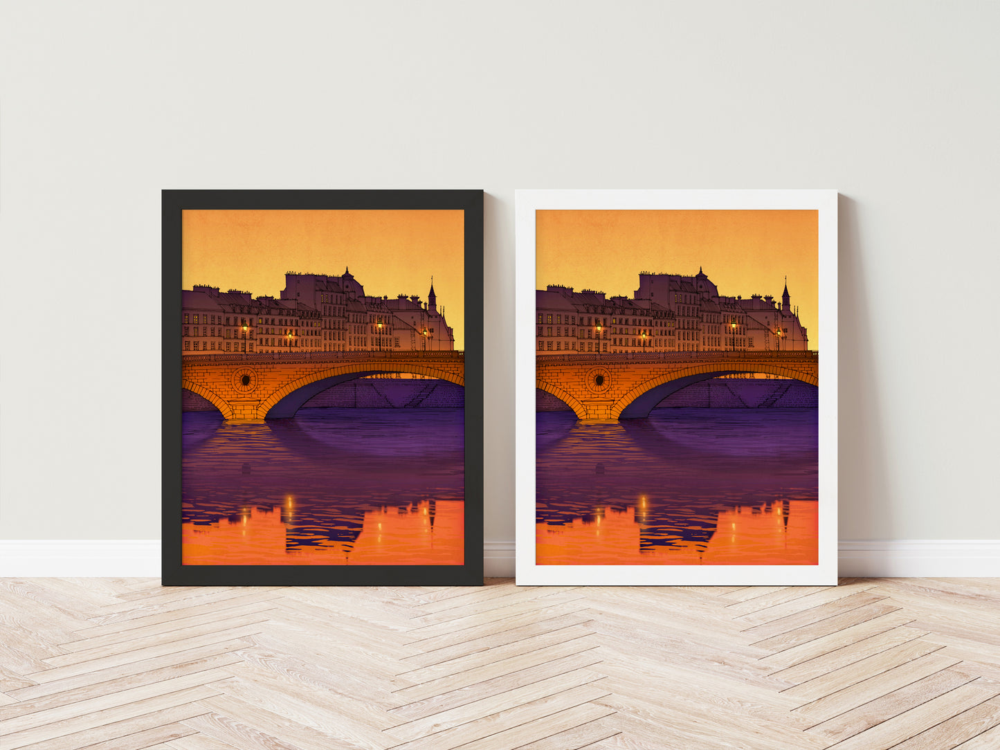 Ile Saint Louis (purple) - Framed Art Print