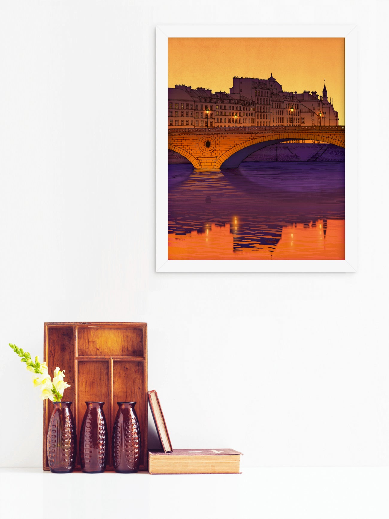 Ile Saint Louis (purple) - Framed Art Print