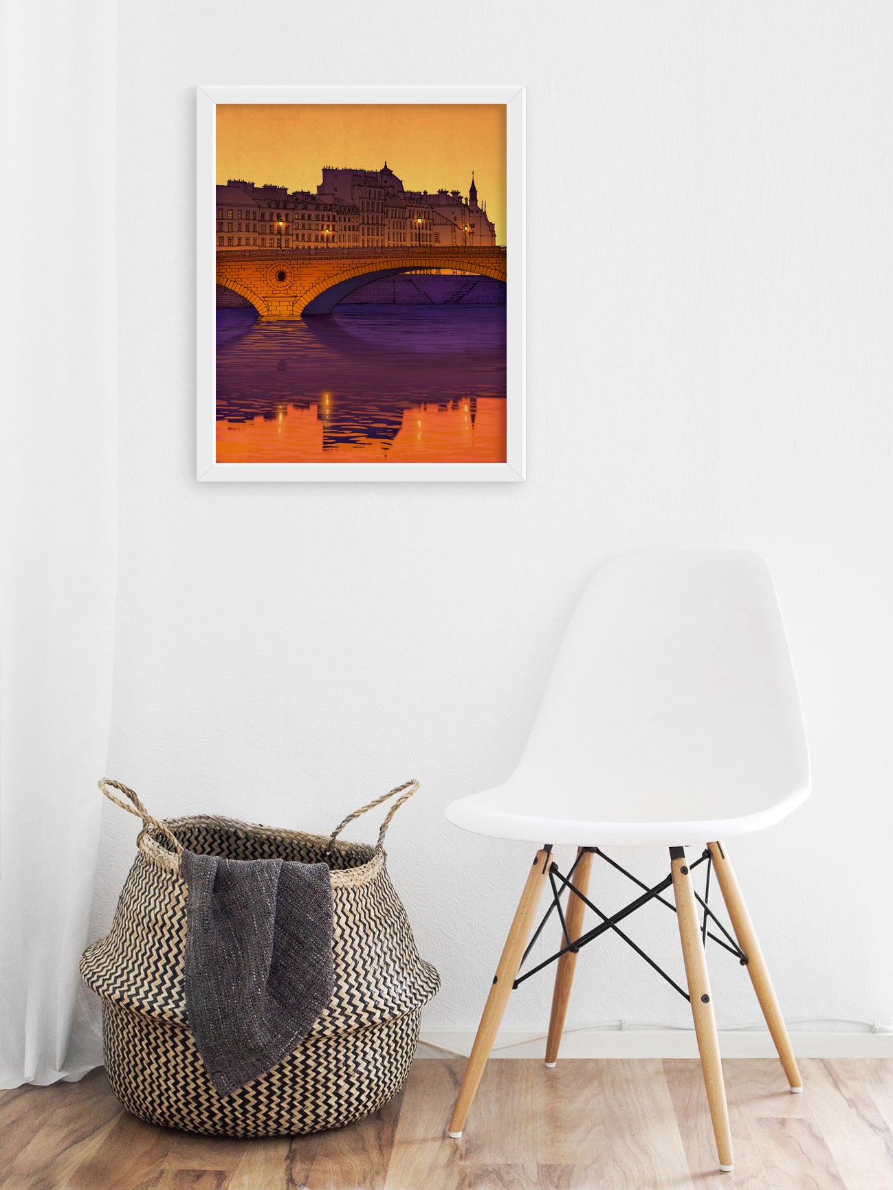 Ile Saint Louis (purple) - Framed Art Print