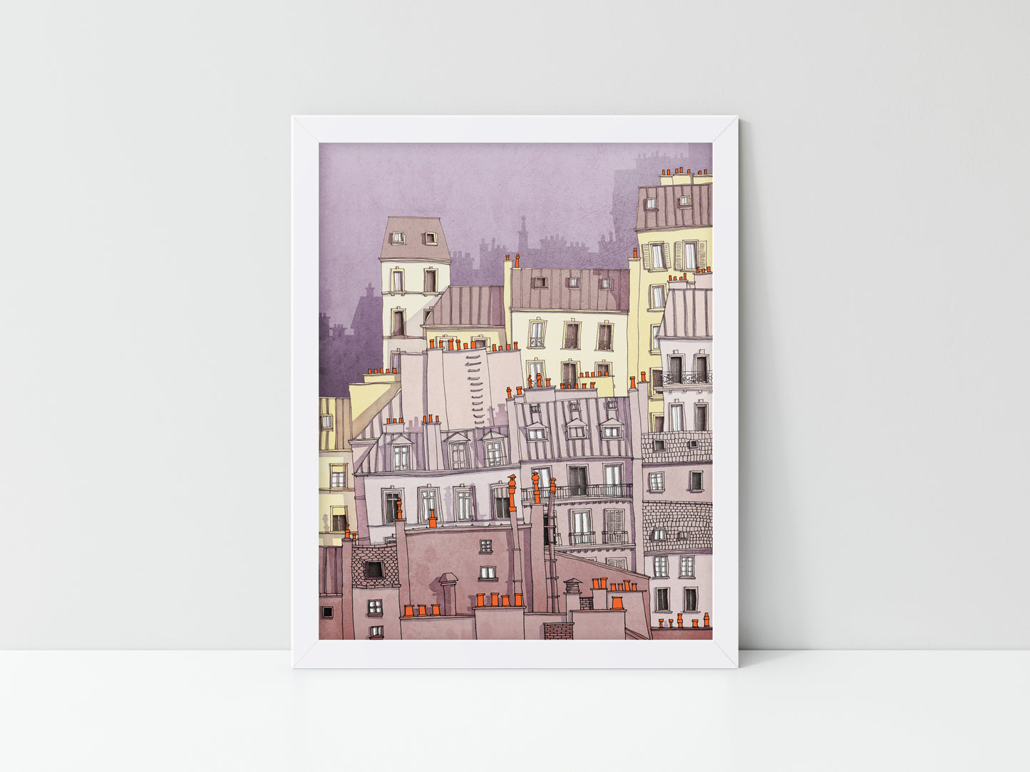 Paris Montmartre (purple) - Framed Art Print