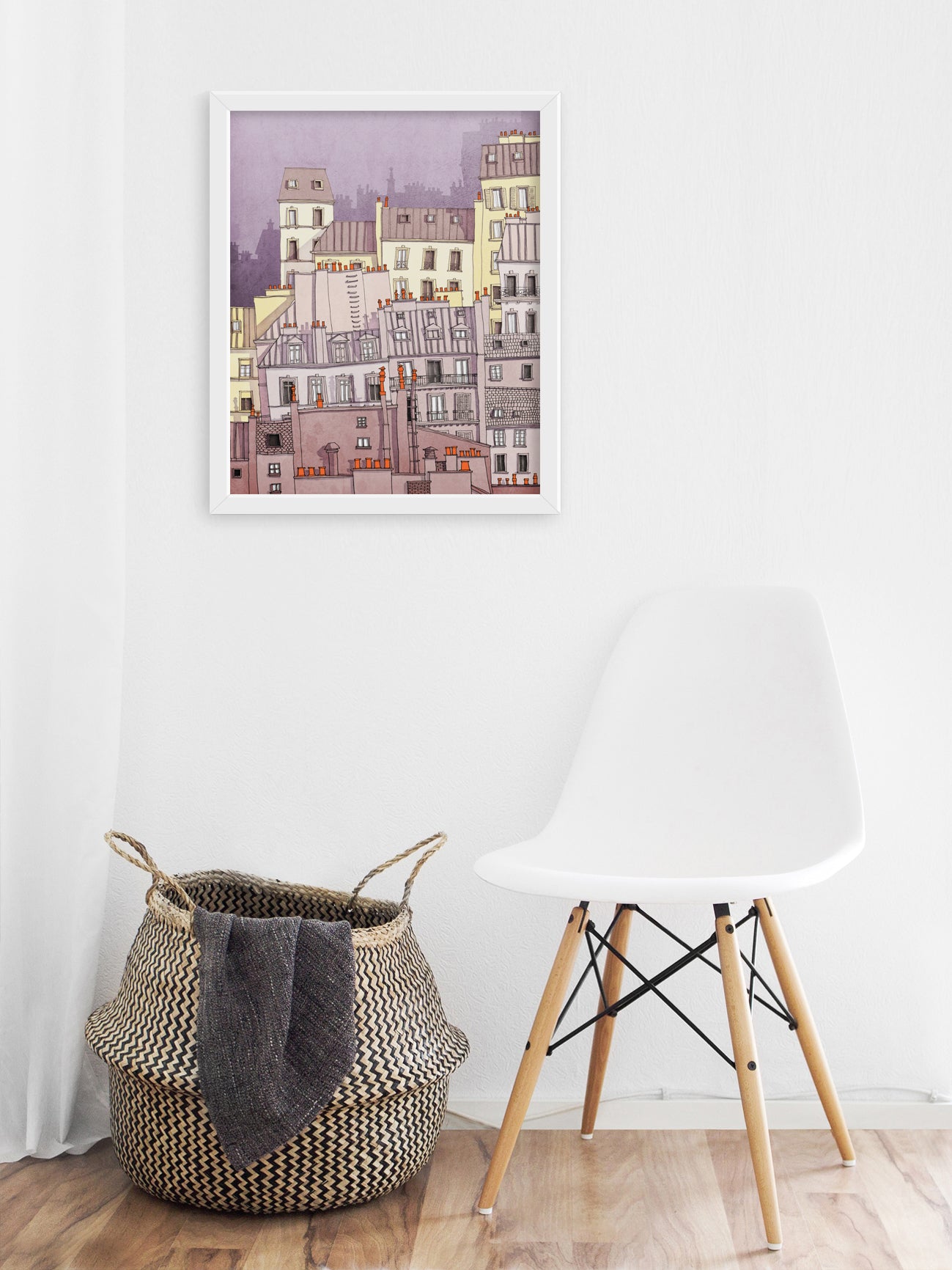 Paris Montmartre (purple) - Framed Art Print