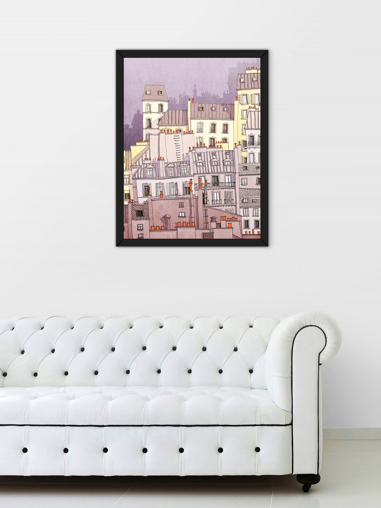 Paris Montmartre (purple) - Framed Art Print