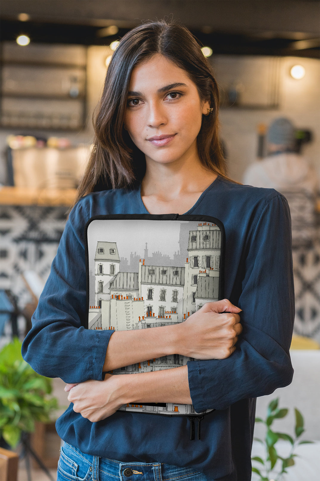 Paris Montmartre (white) - Illustrated Laptop Sleeve