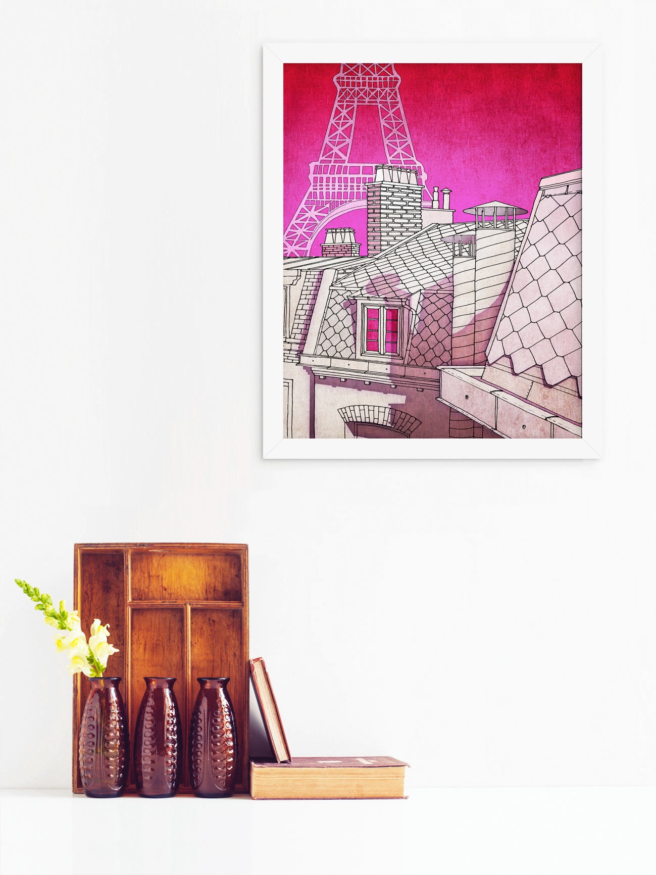 Paris rooftops - Framed Art Print