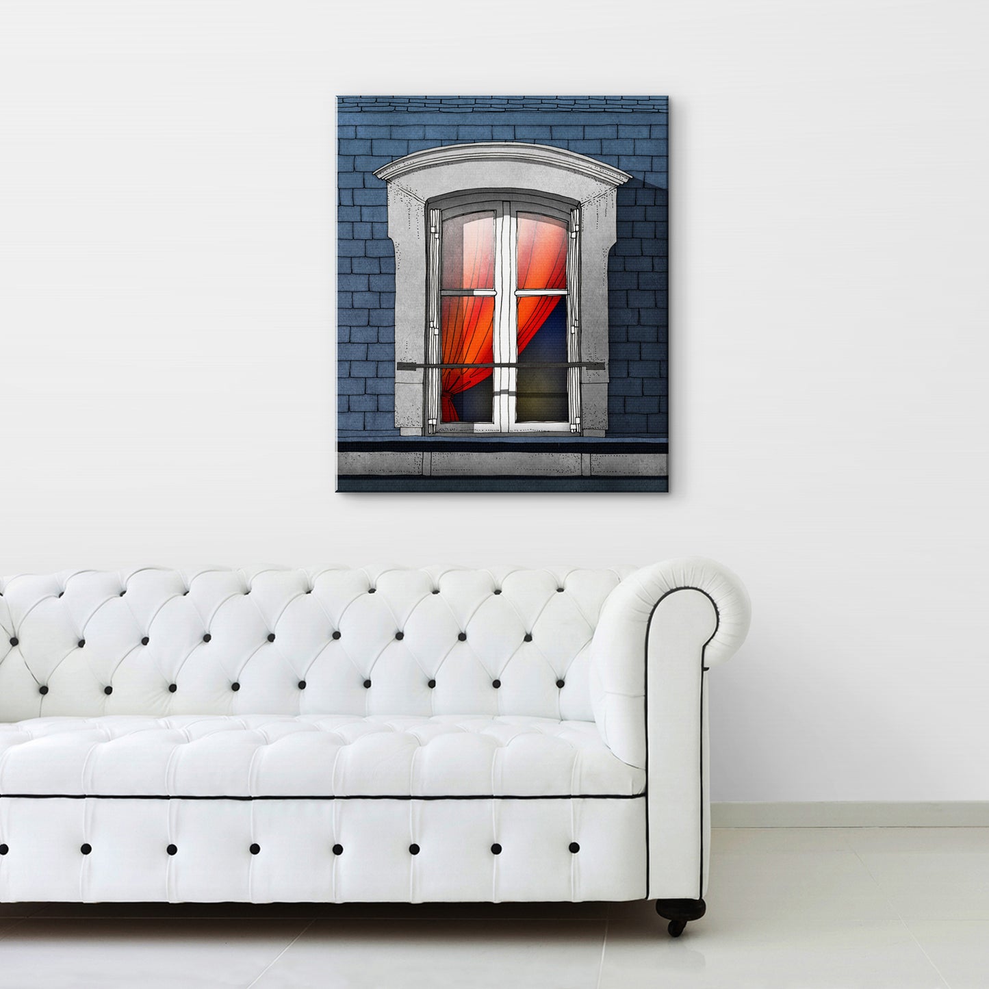 The red curtain - Canvas Art Print