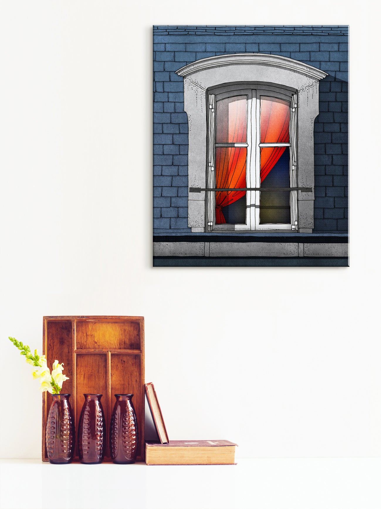 The red curtain - Canvas Art Print