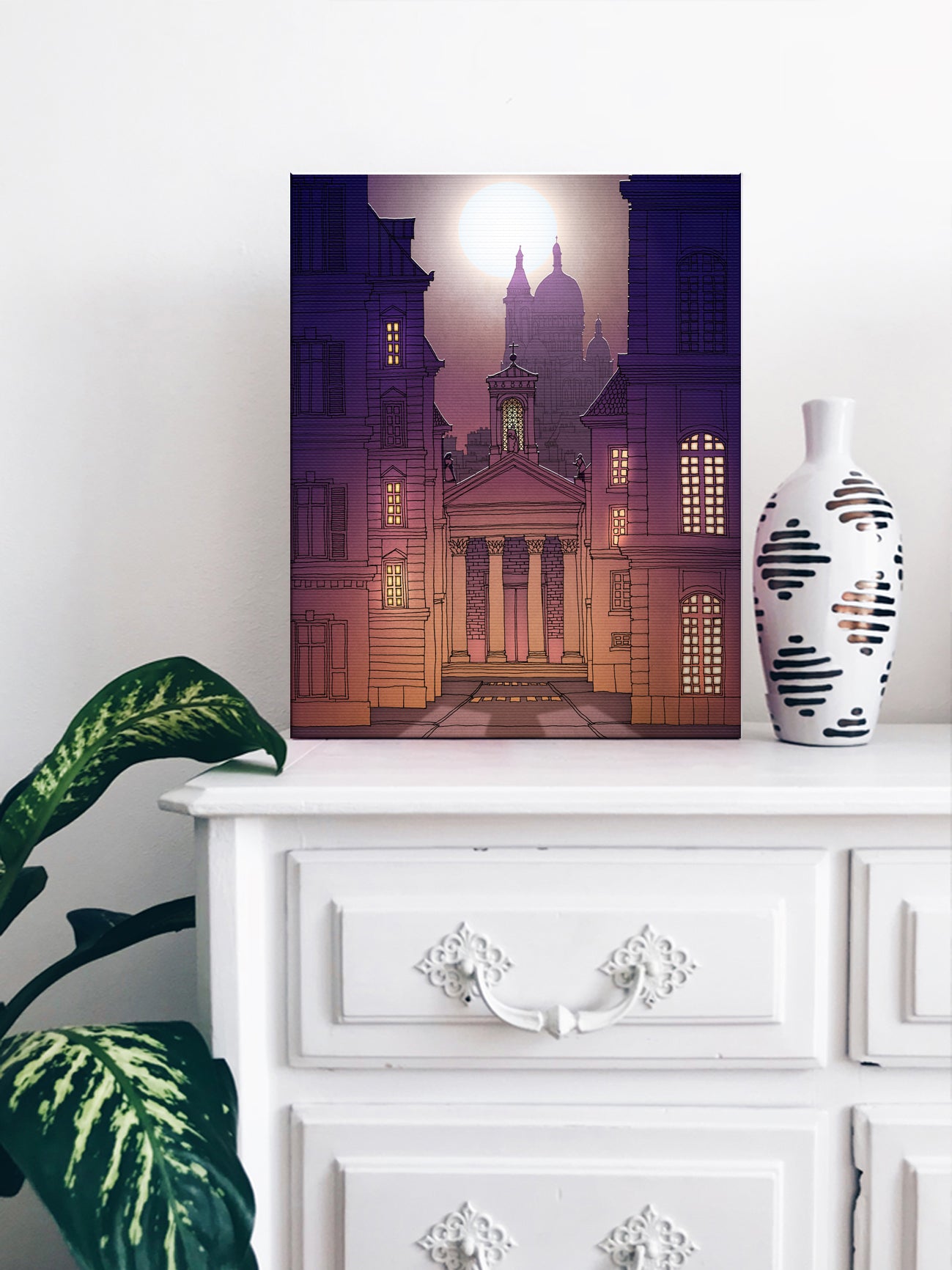 Sacre Coeur (deep purple) - Canvas Art Print