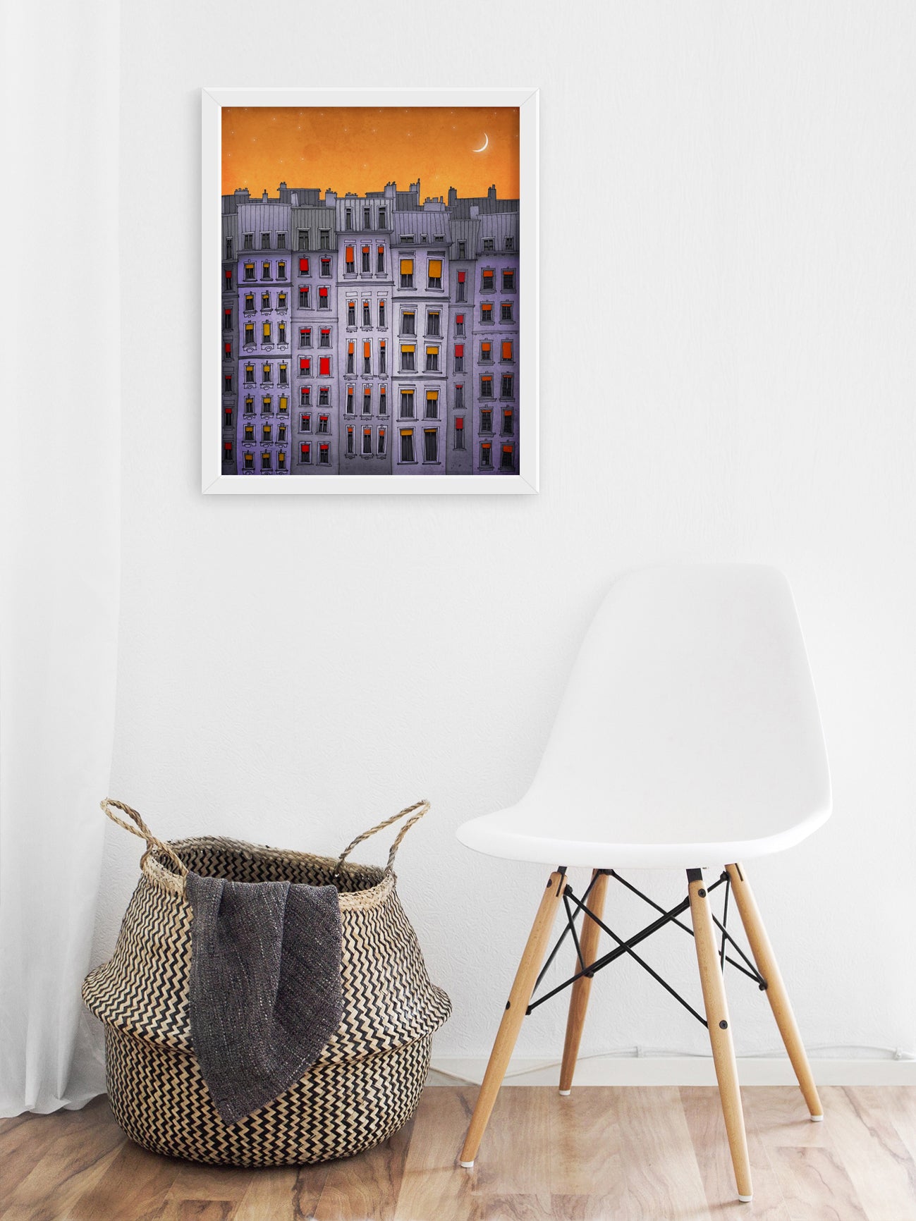 Sleepy houses - Framed Art Print