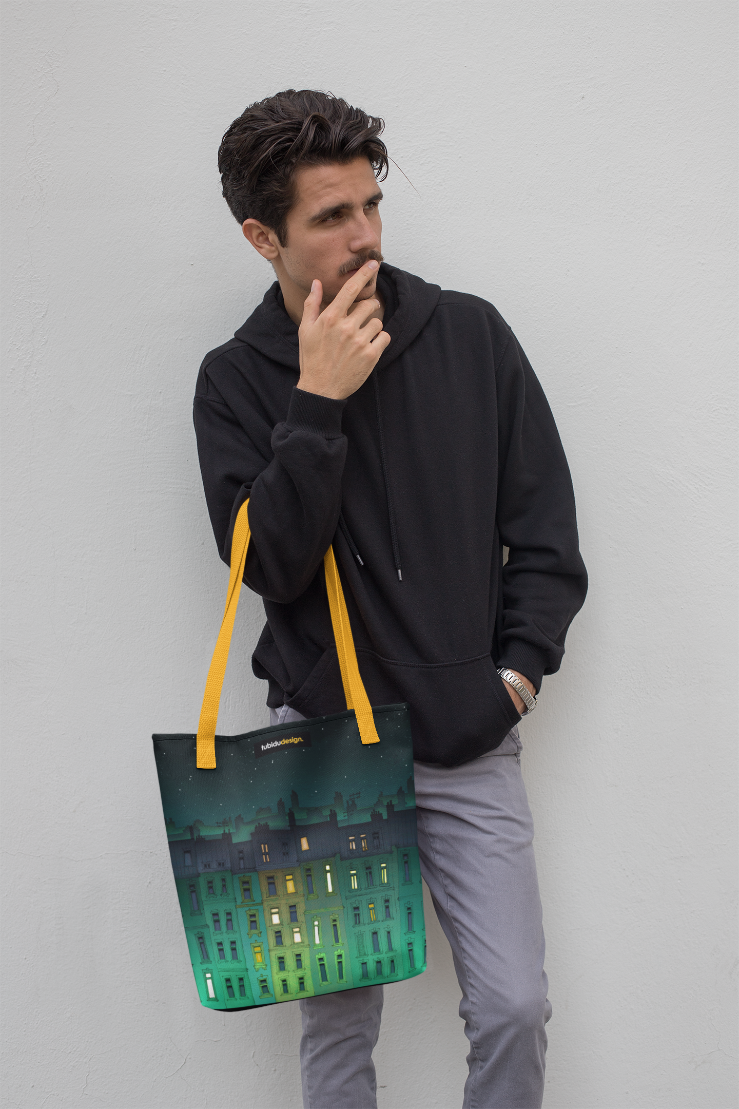 Paris Green facade - Illustrated Tote bag