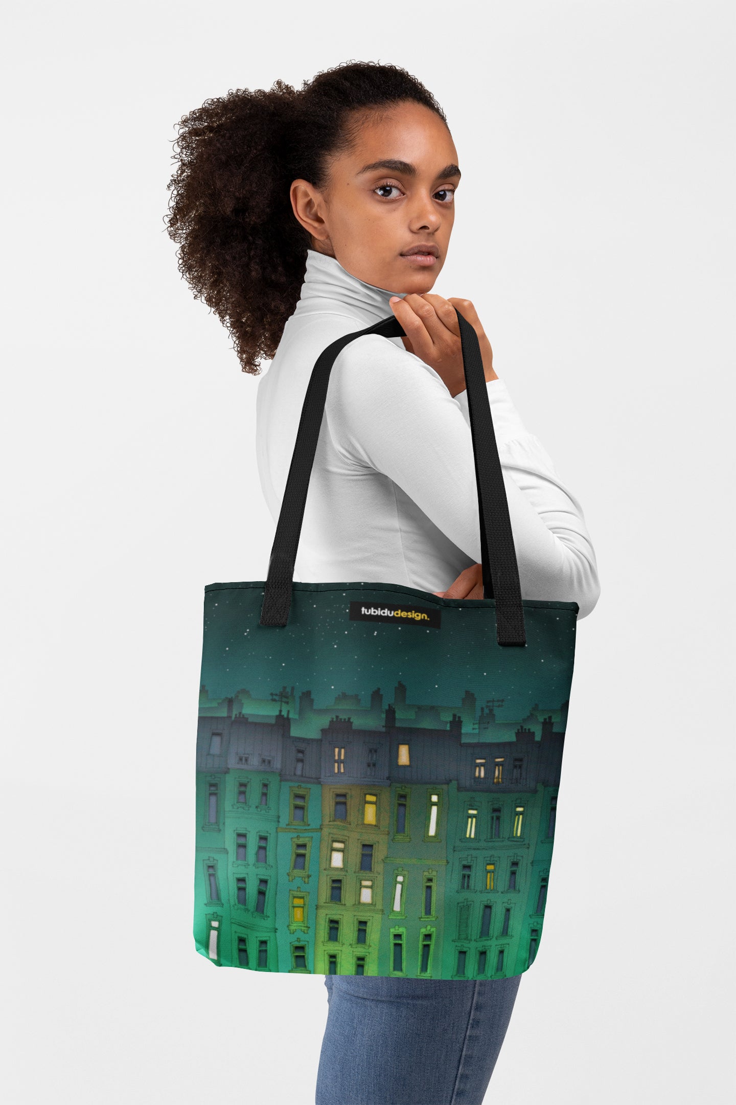 Paris Green facade - Illustrated Tote bag