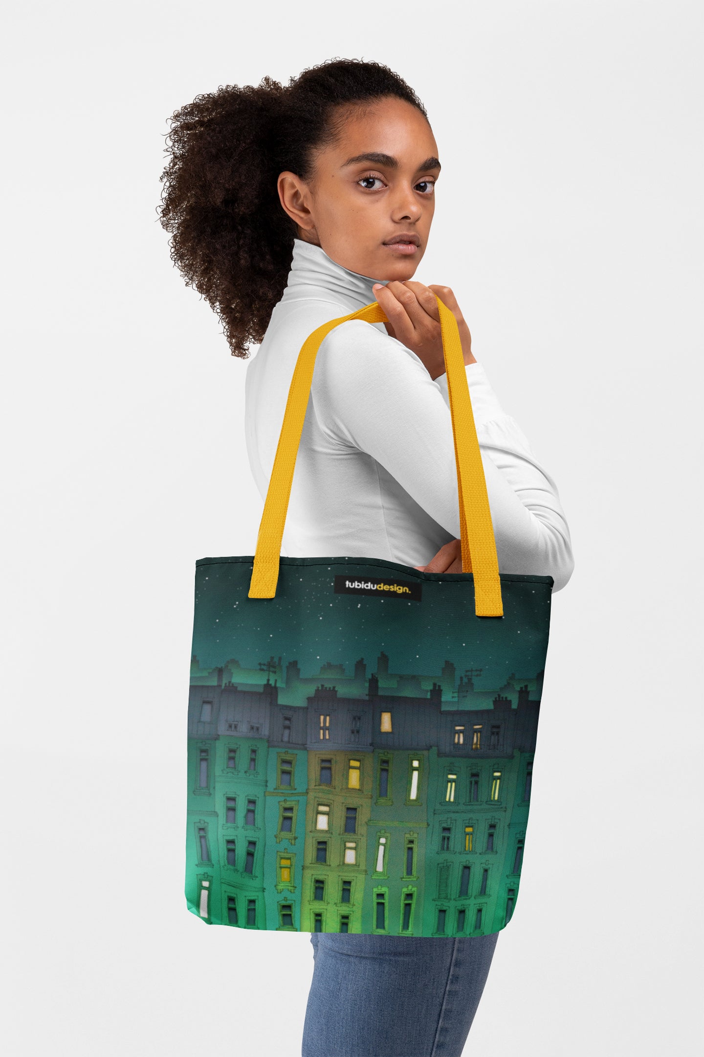 Paris Green facade - Illustrated Tote bag