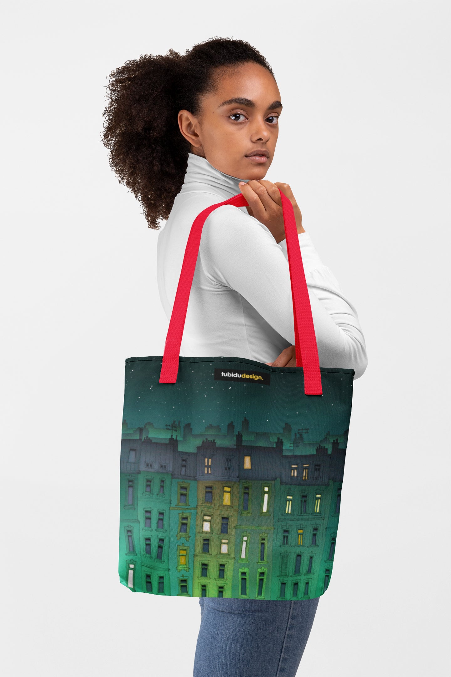 Paris Green facade - Illustrated Tote bag