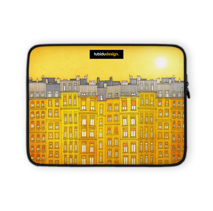 Paris, Yellow facade - Illustrated Laptop Sleeve