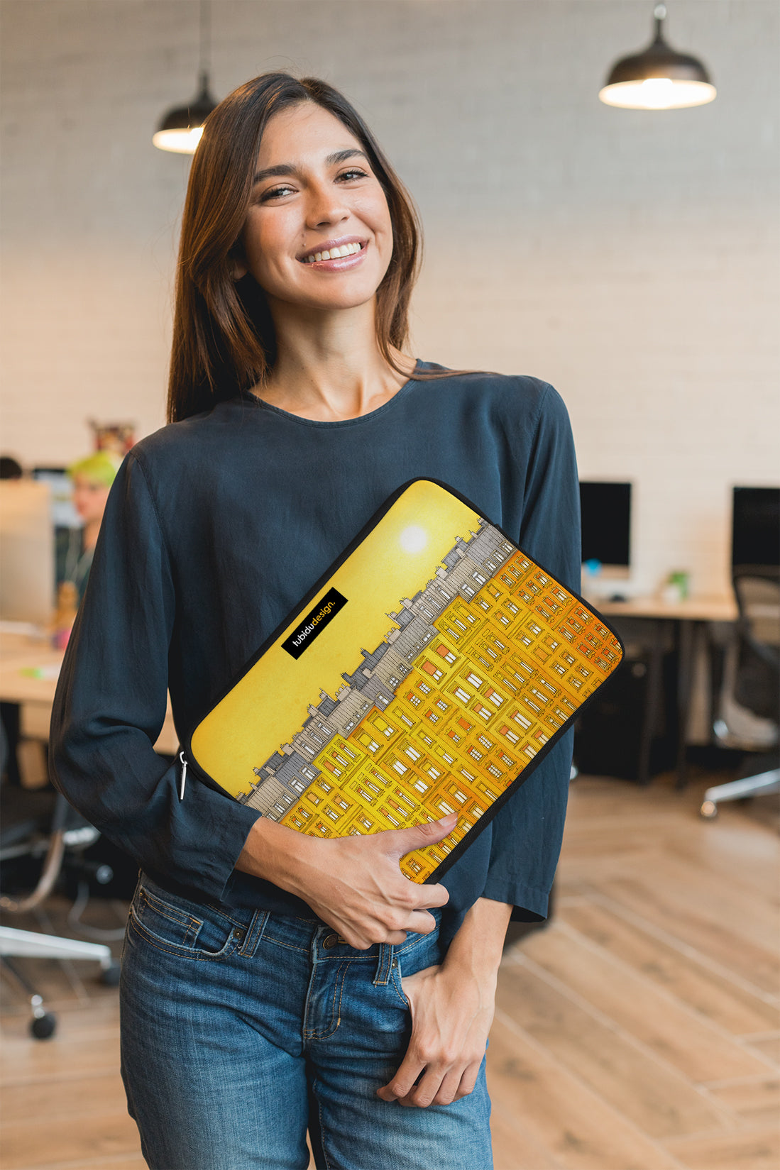 Paris, Yellow facade - Illustrated Laptop Sleeve