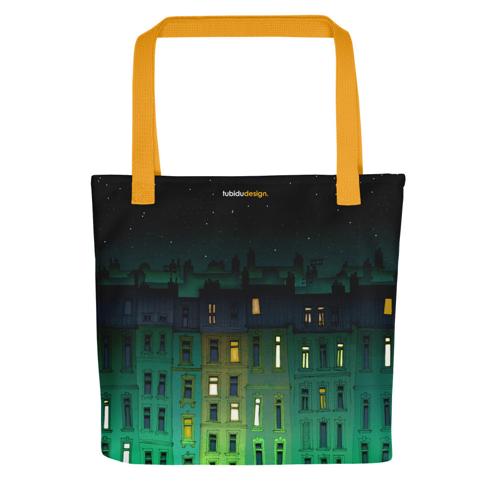 Paris Green facade - Illustrated Tote bag