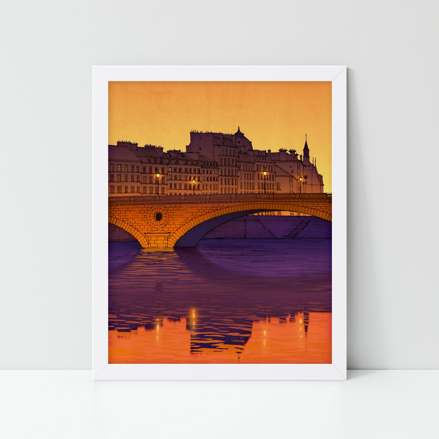 Ile Saint Louis (purple) - Framed Art Print