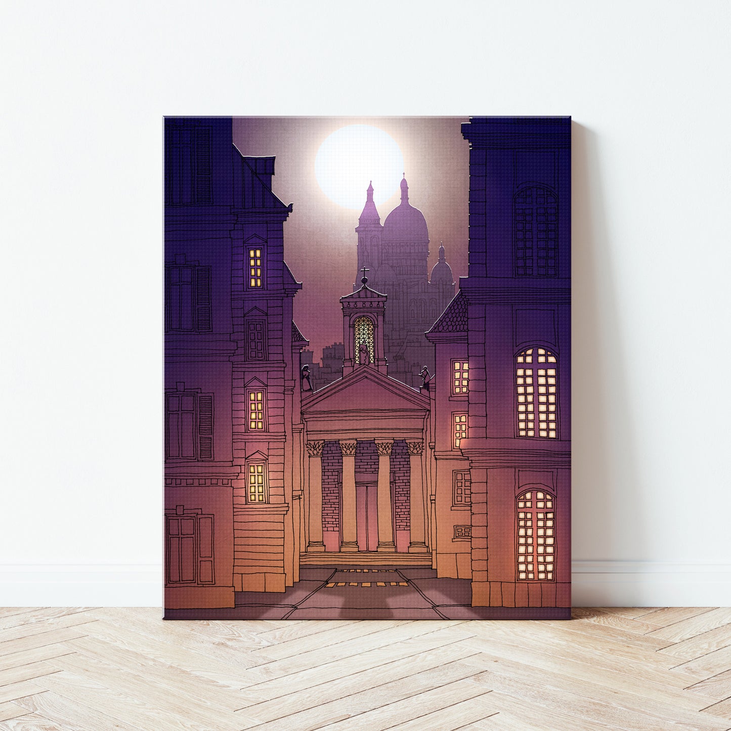 Sacre Coeur (deep purple) - Canvas Art Print