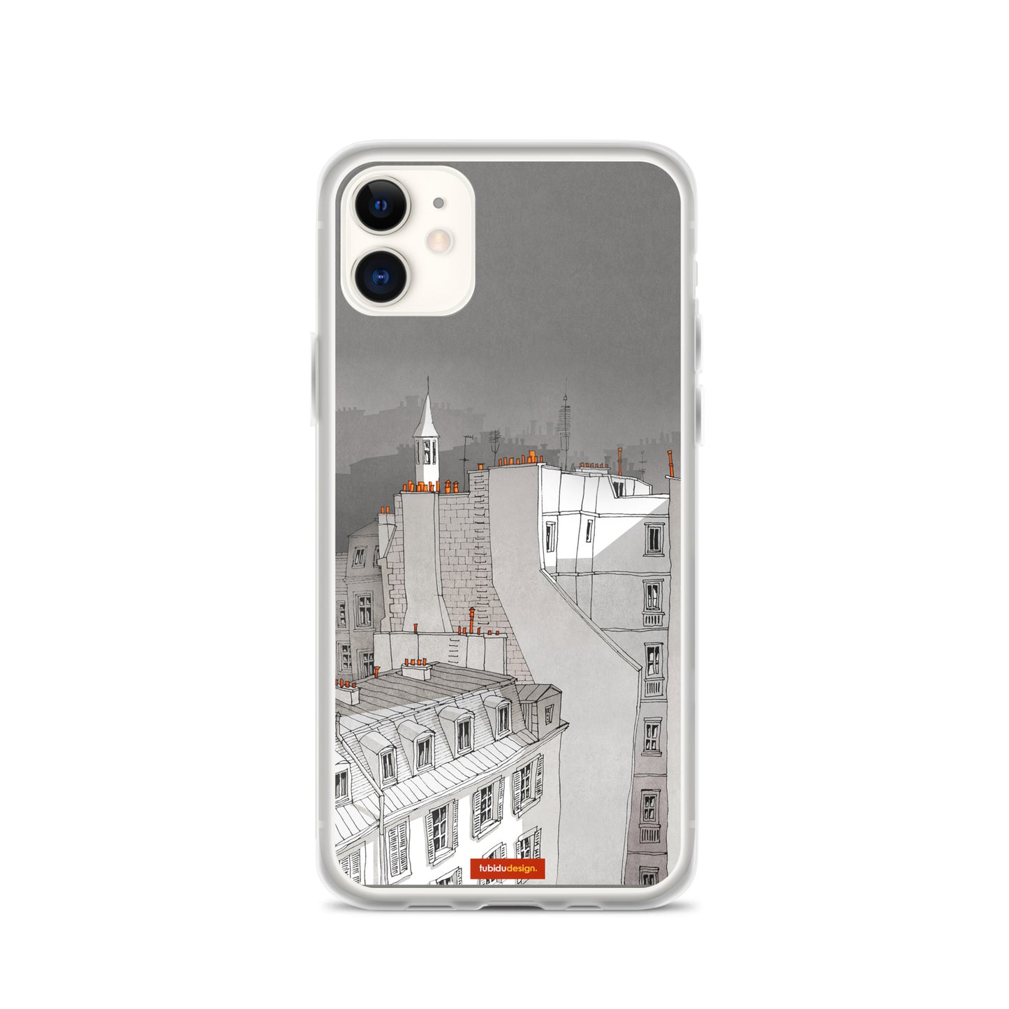 In an old house in Paris (black and white) - Illustrated iPhone Case