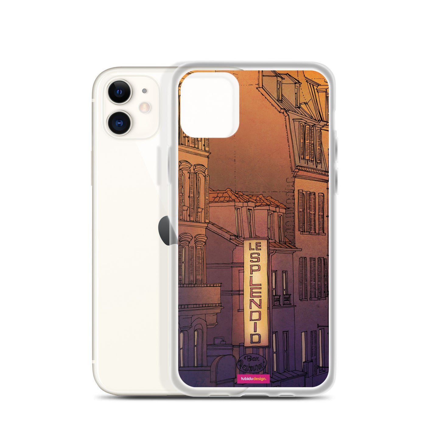 Good morning Paris (light purple) - Illustrated iPhone Case