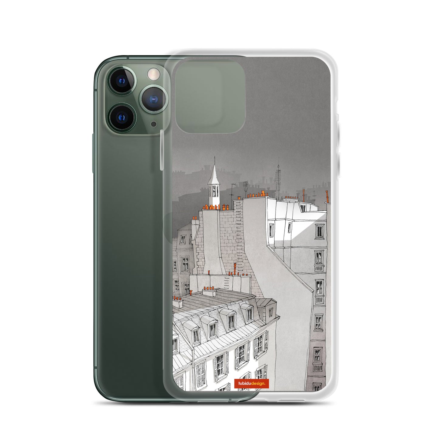 In an old house in Paris (black and white) - Illustrated iPhone Case