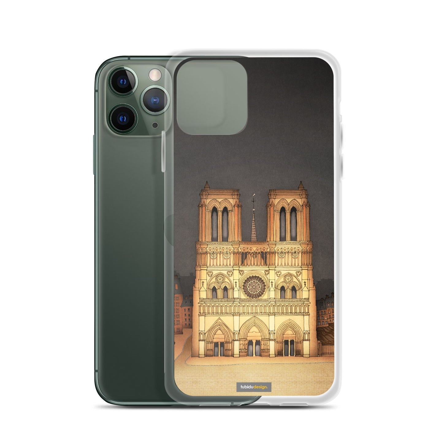 The Notre Dame in Paris - Illustrated iPhone Case