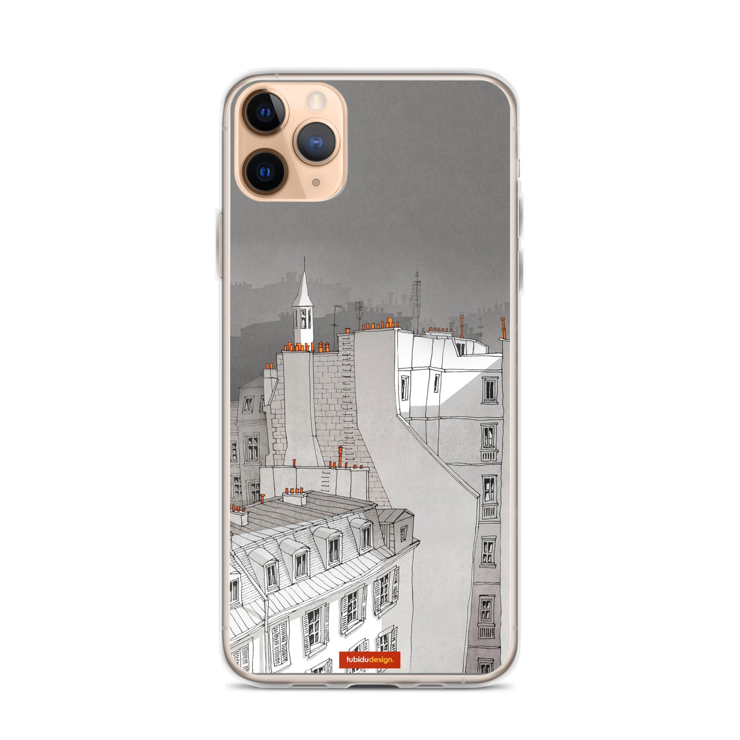 In an old house in Paris (black and white) - Illustrated iPhone Case