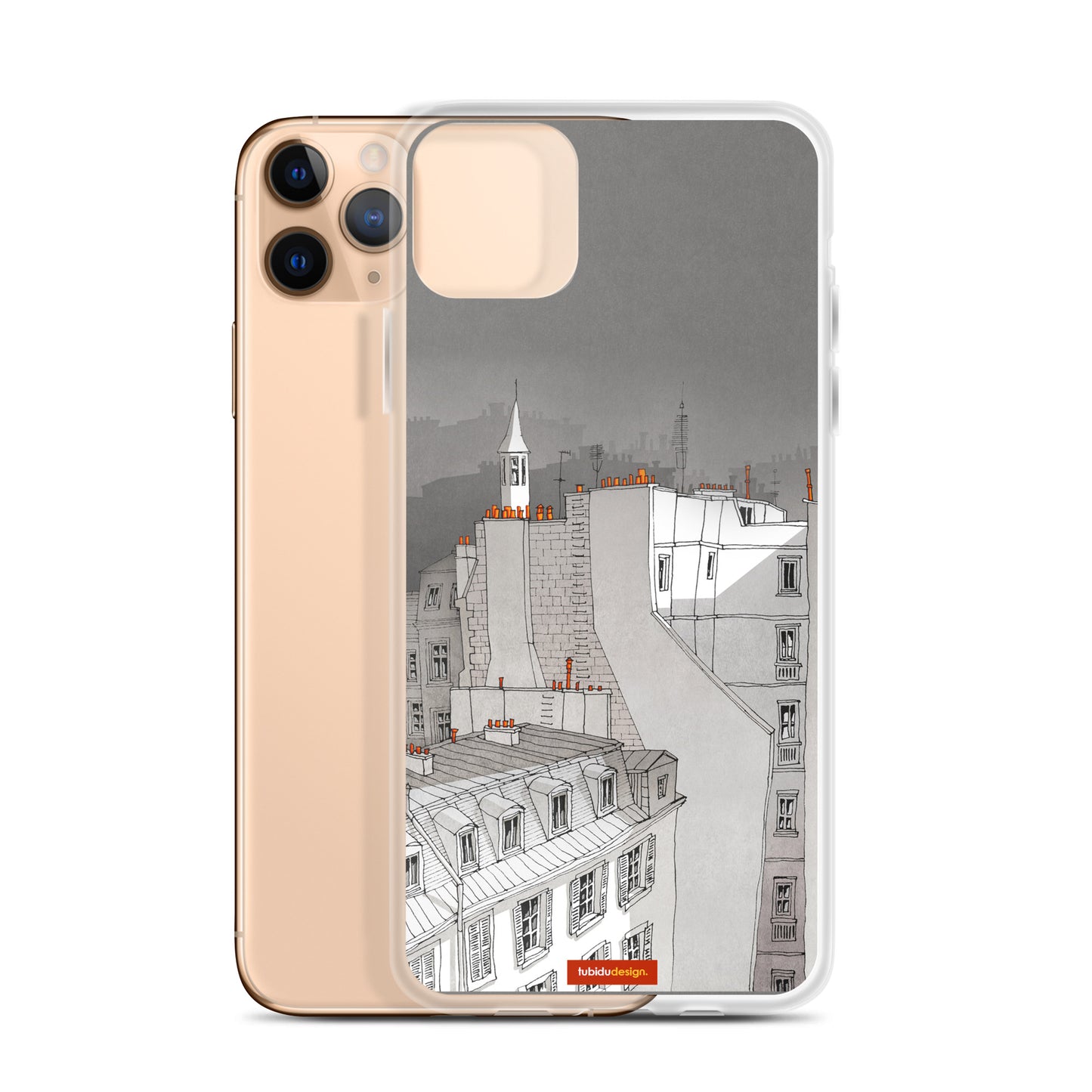 In an old house in Paris (black and white) - Illustrated iPhone Case