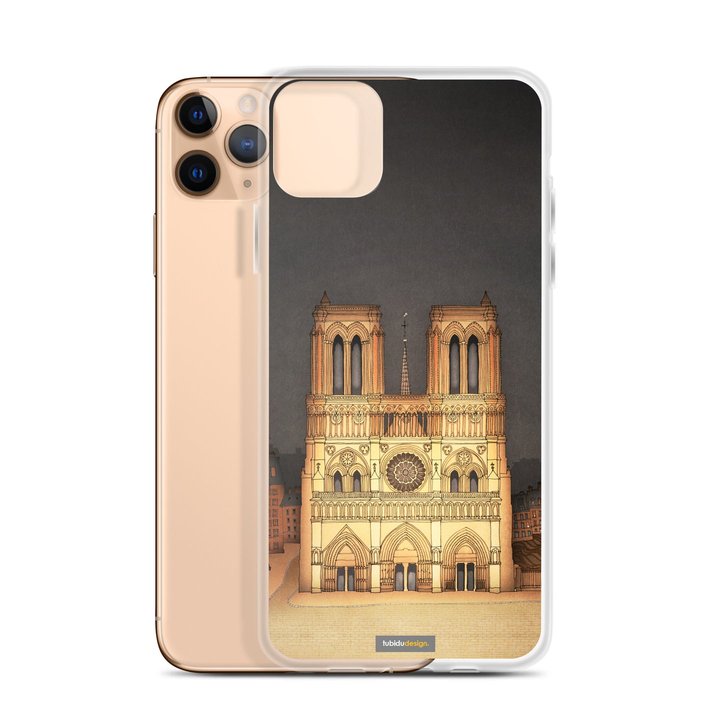 The Notre Dame in Paris - Illustrated iPhone Case