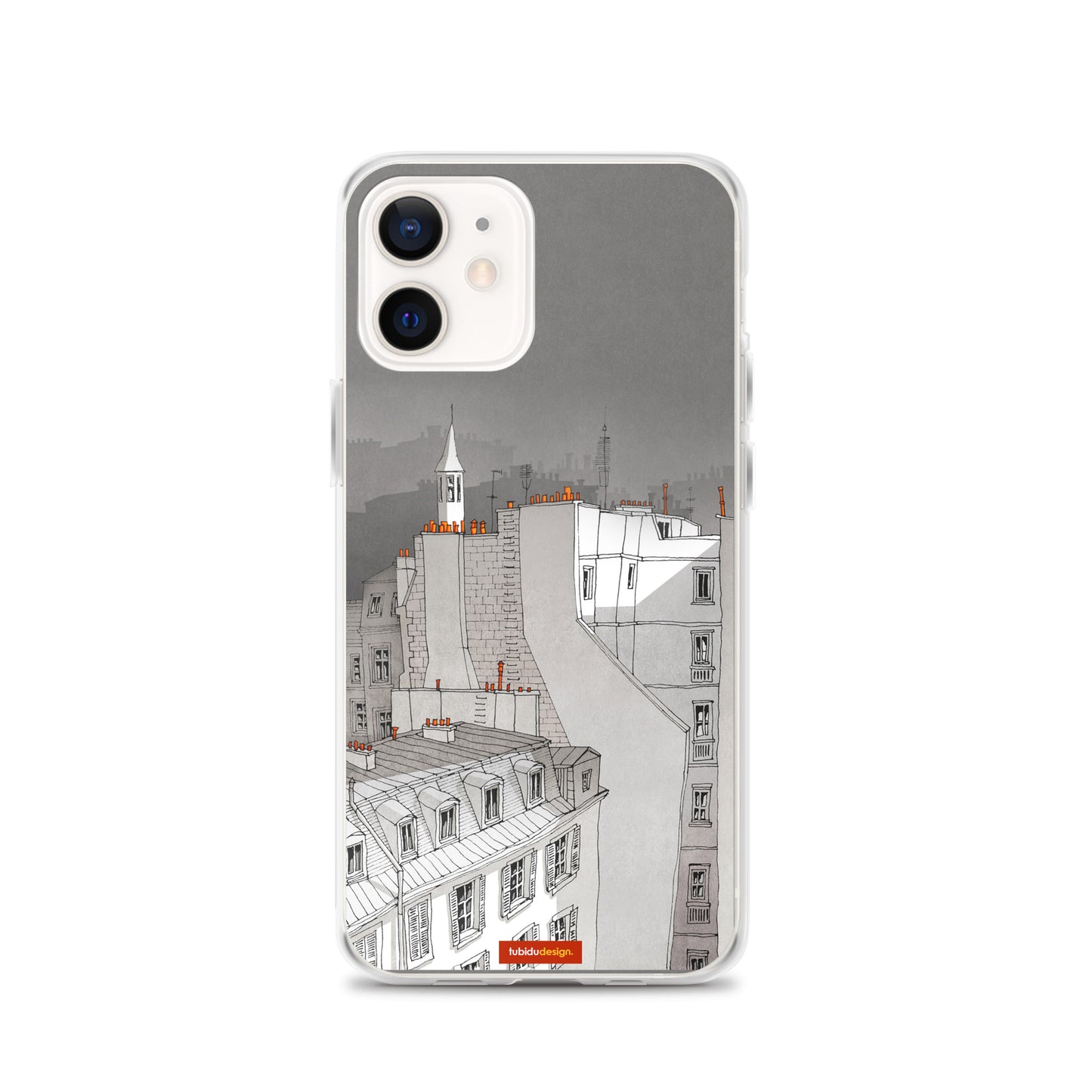 In an old house in Paris (black and white) - Illustrated iPhone Case