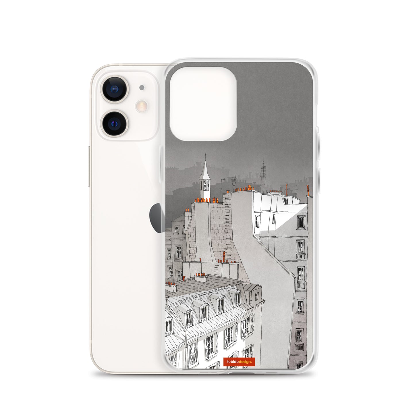 In an old house in Paris (black and white) - Illustrated iPhone Case