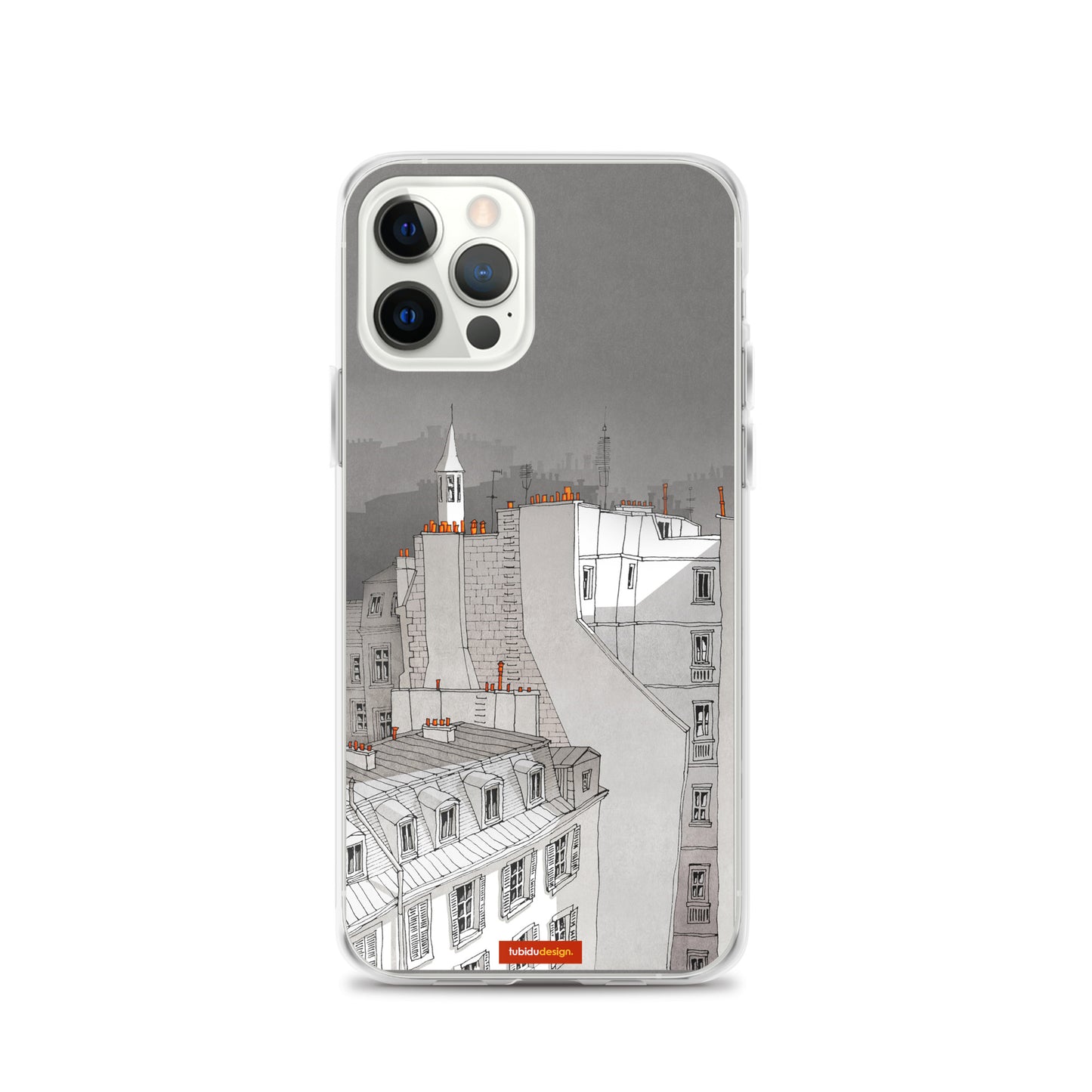 In an old house in Paris (black and white) - Illustrated iPhone Case