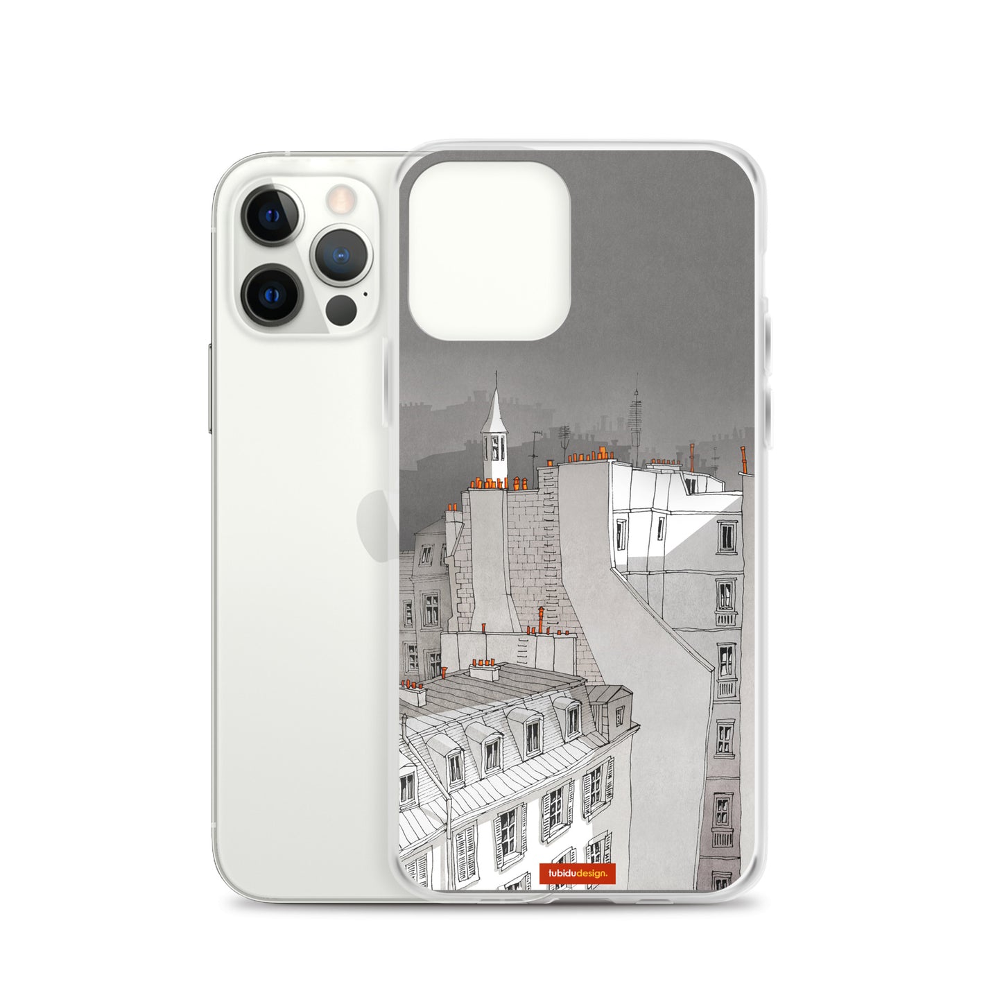 In an old house in Paris (black and white) - Illustrated iPhone Case