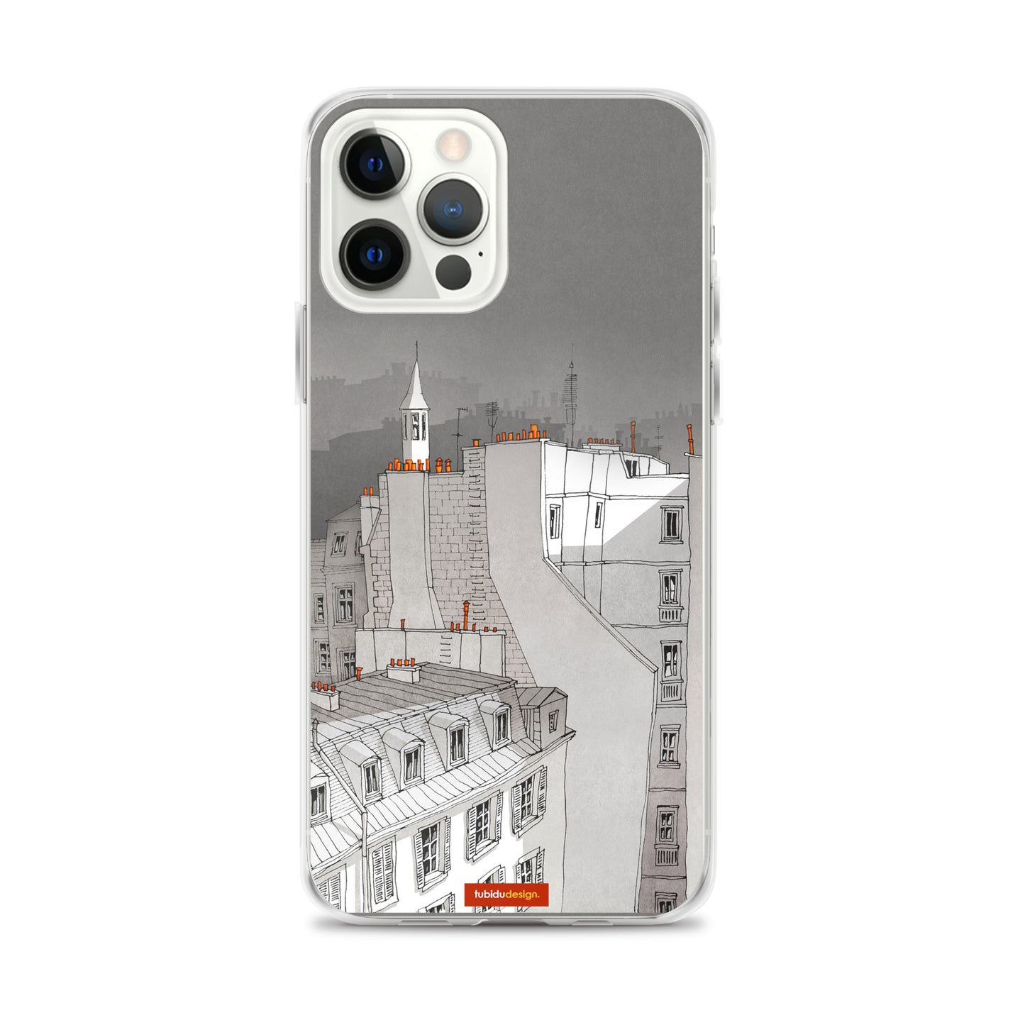 In an old house in Paris (black and white) - Illustrated iPhone Case