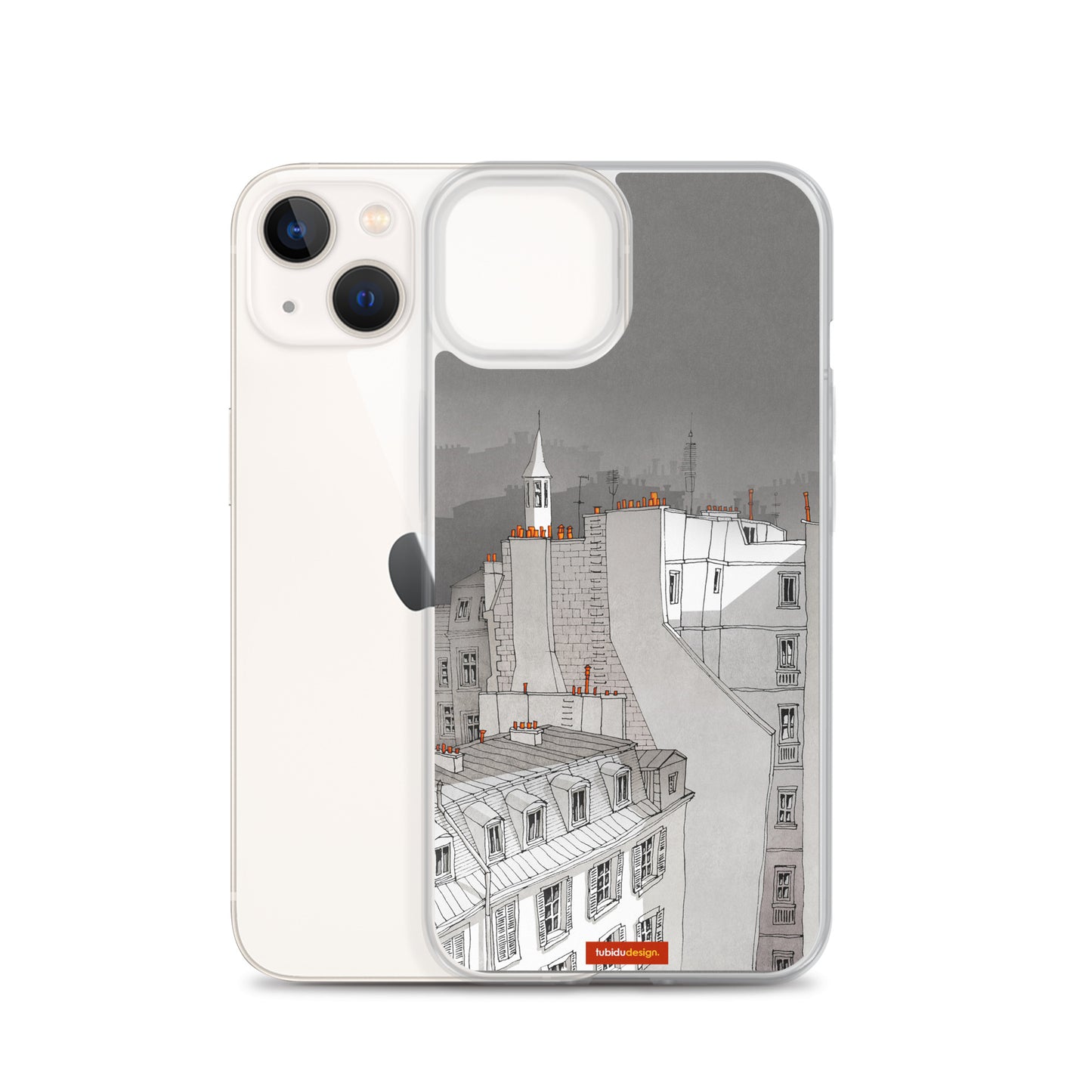 In an old house in Paris (black and white) - Illustrated iPhone Case