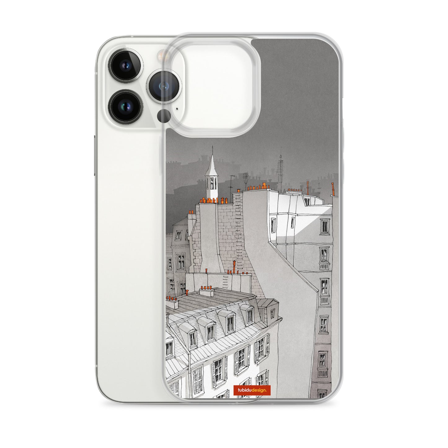 In an old house in Paris (black and white) - Illustrated iPhone Case