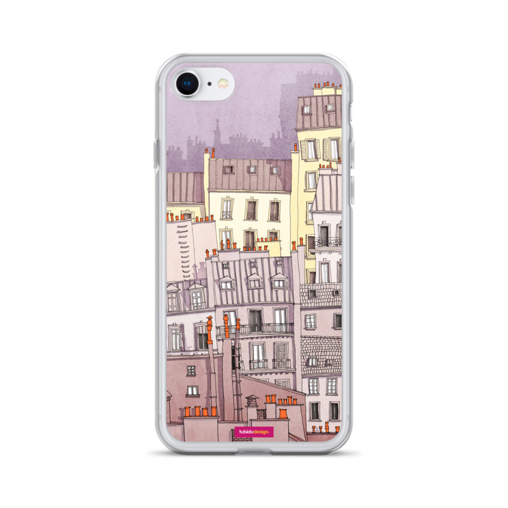 Paris Montmartre (purple) - Illustrated iPhone Case