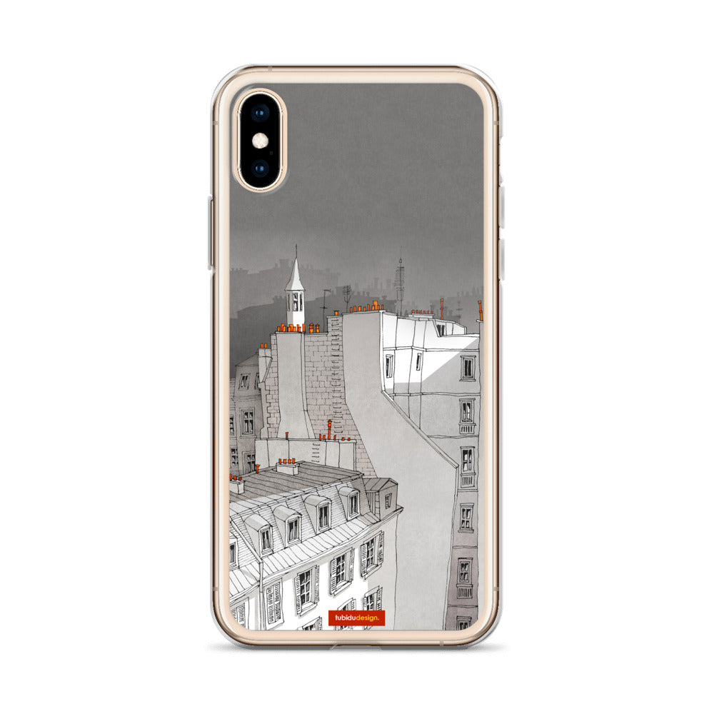 In an old house in Paris (black and white) - Illustrated iPhone Case