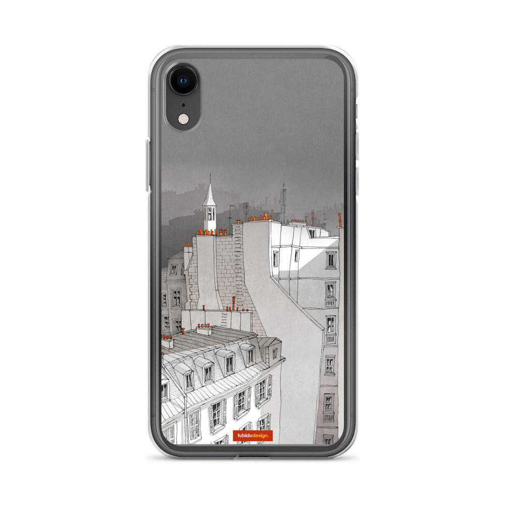 In an old house in Paris (black and white) - Illustrated iPhone Case