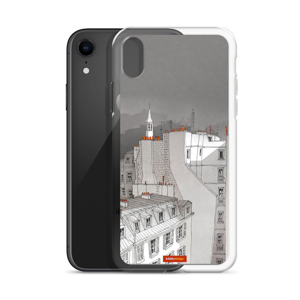 In an old house in Paris (black and white) - Illustrated iPhone Case