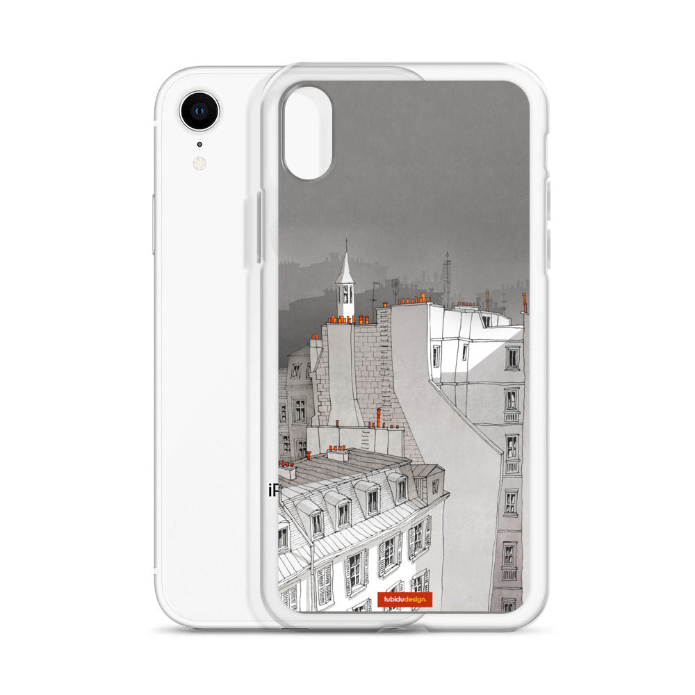 In an old house in Paris (black and white) - Illustrated iPhone Case