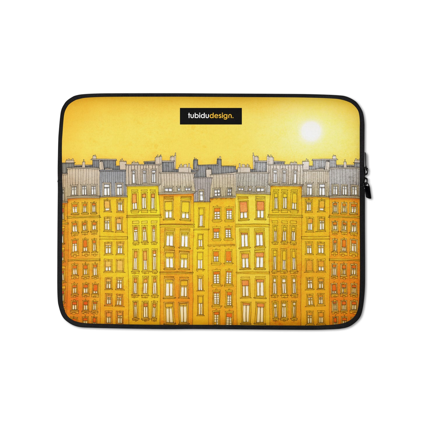 Paris, Yellow facade - Illustrated Laptop Sleeve