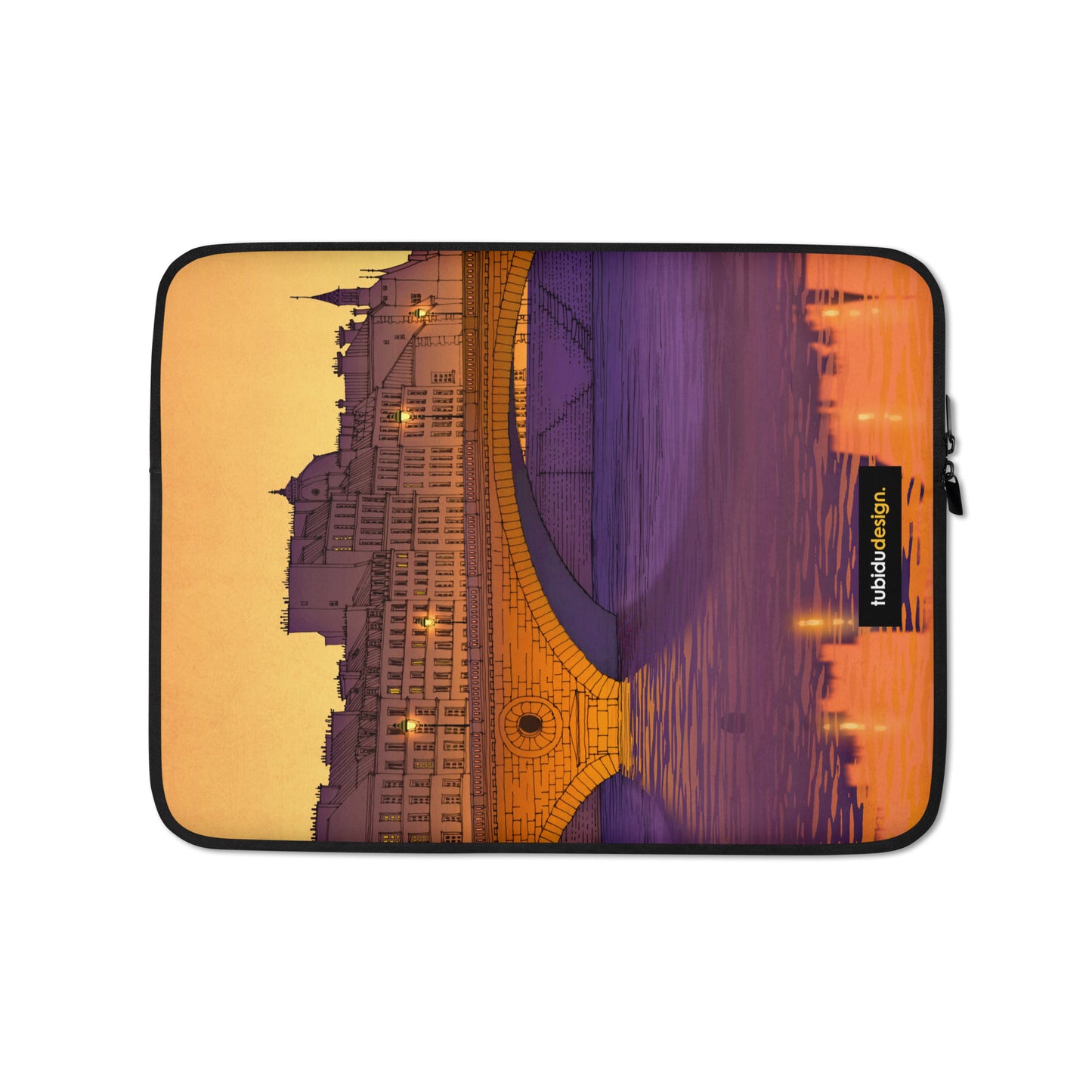 Ile Saint Louis (purple) - Illustrated Laptop Sleeve