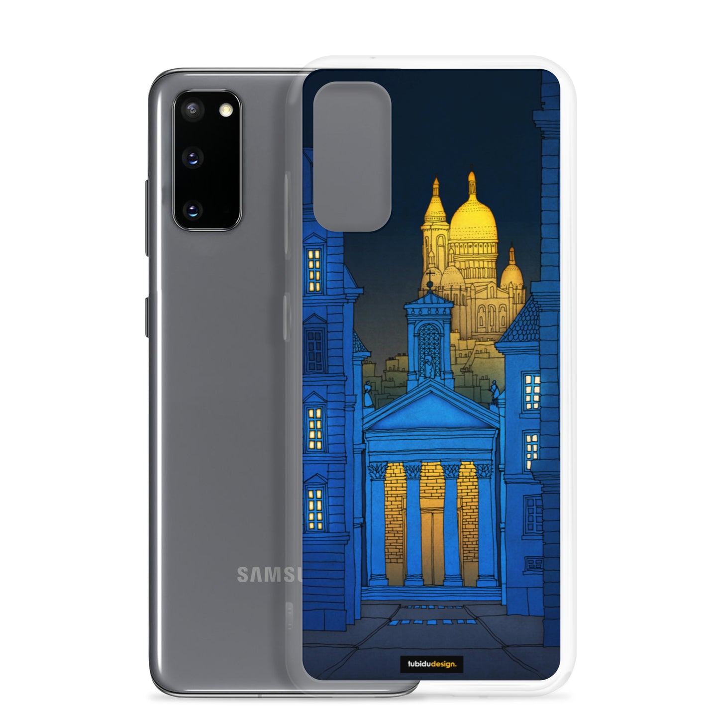 Sacre Coeur (night, blue version) - Illustrated Samsung Phone Case