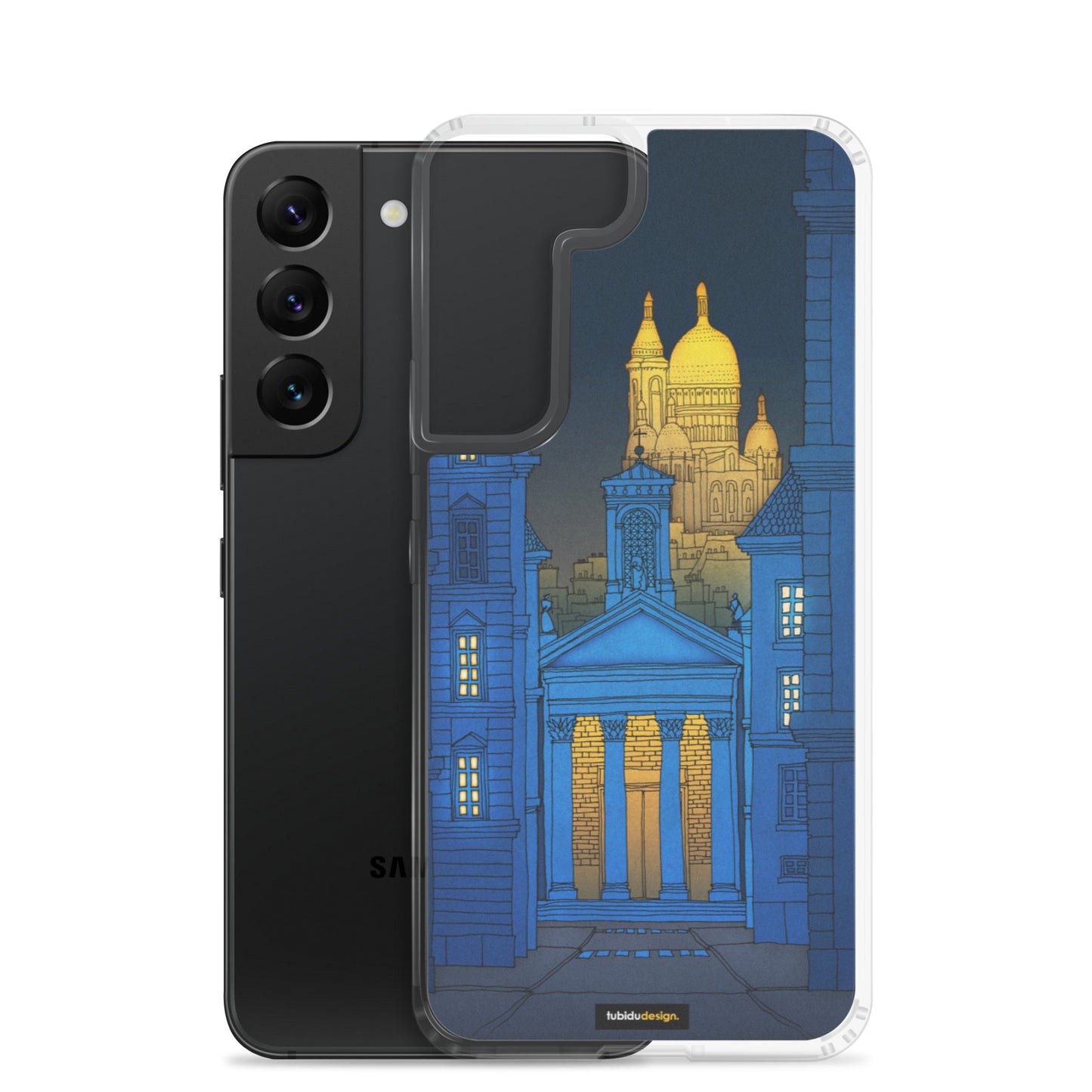 Sacre Coeur (night, blue version) - Illustrated Samsung Phone Case